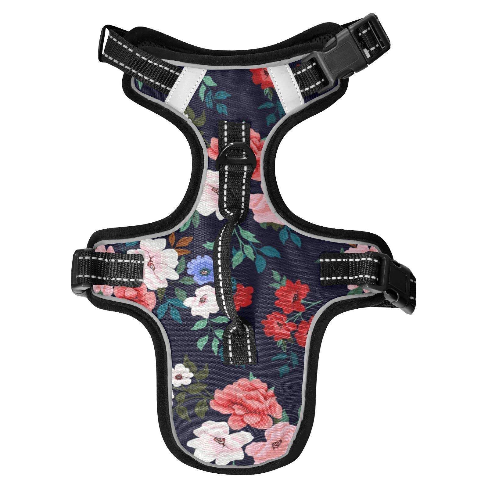Xigua Rose Flower Dog Harness - No Pull Reflective Pet Vest for Small & Medium Dogs, Breathable Nylon Handle - Perfect for Walking, Training & Outdoor Adventures