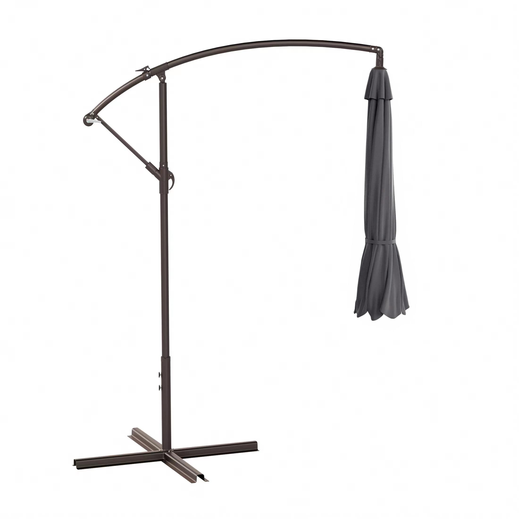 10ft Outdoor Patio Cantilever Umbrella with Stand - 2 PCS Hanging Shade Kit for Backyard, Poolside & Garden - WO Home Furniture Patio Umbrella for Sun Protection & Outdoor Relaxation