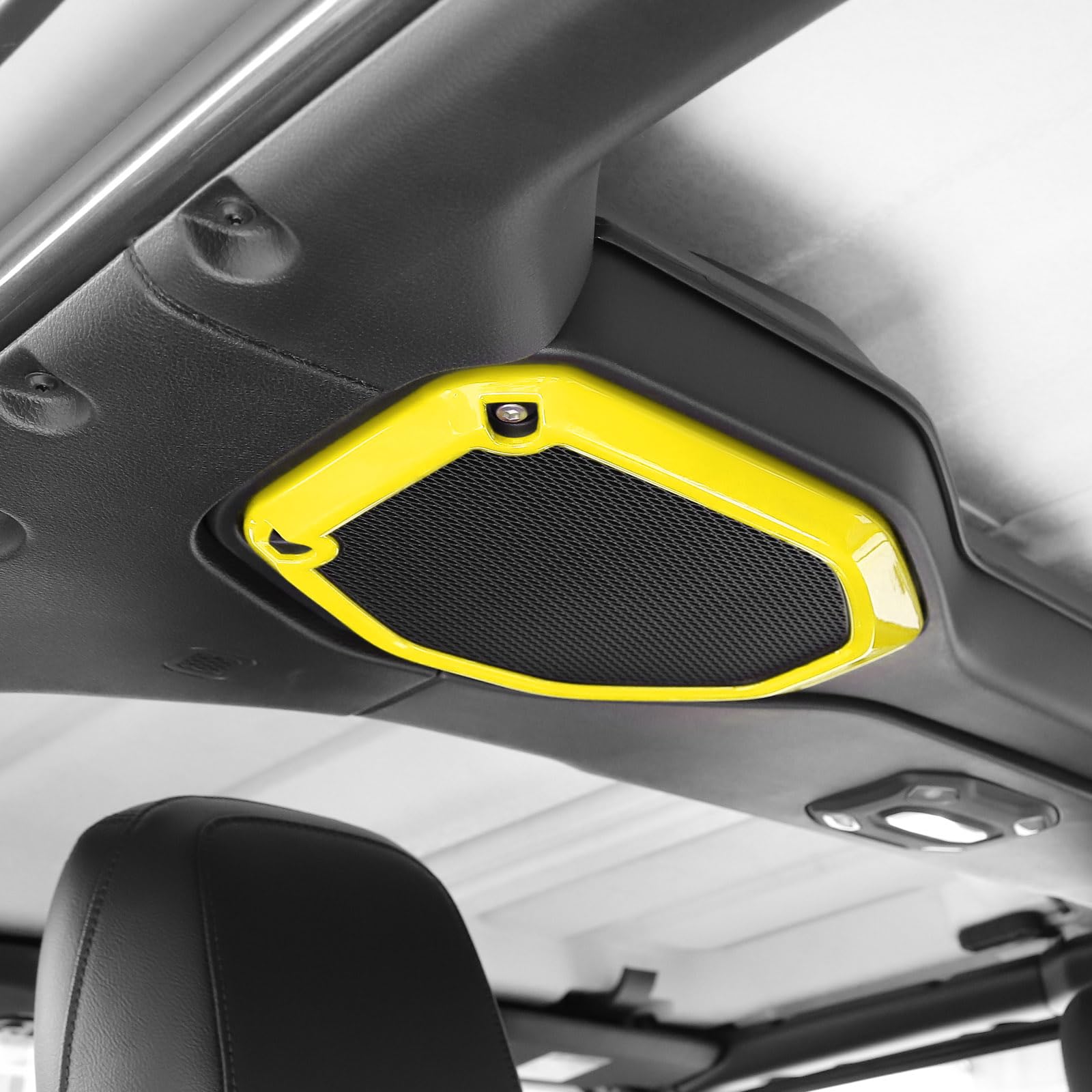 RT-TCZ Yellow Roof Speaker Cover Trim for Jeep Wrangler JL/JLU & Gladiator JT (2018-2023) - 2pcs Interior Accessories - Perfect for Off-Road Adventures & Custom Car Upgrades
