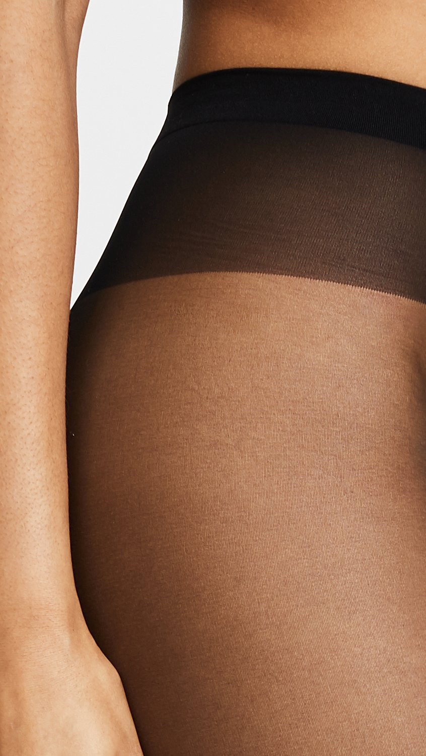 Wolford Individual 10 Women's Sheer Shaping Pantyhose - Reinforced Toe & Soft Waistband for All-Day Comfort - Black (Large) | Perfect for Office Wear, Evening Outfits & Special Occasions