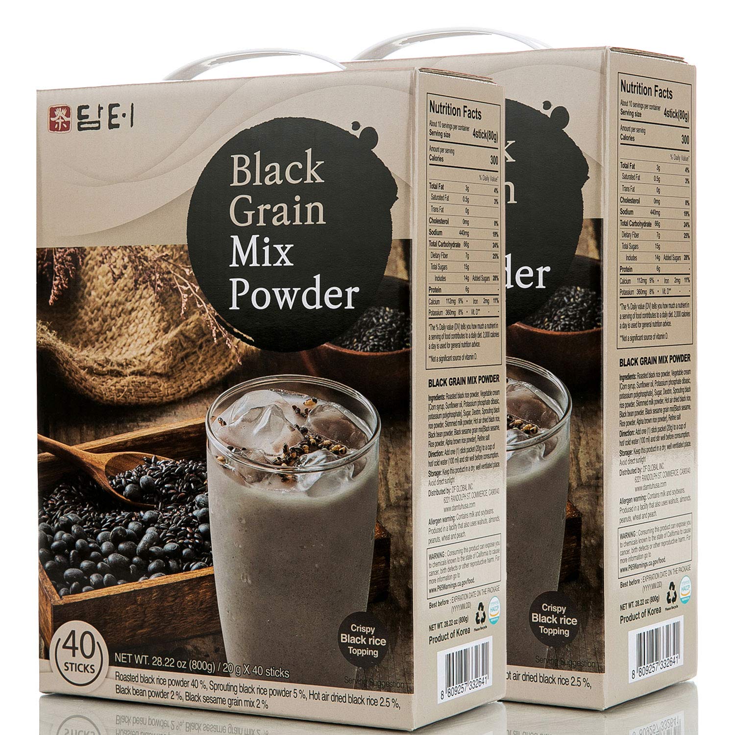 Korean Black Mixed Grain Powder - Nutty Meal Replacement Shake for Breakfast & Snacks