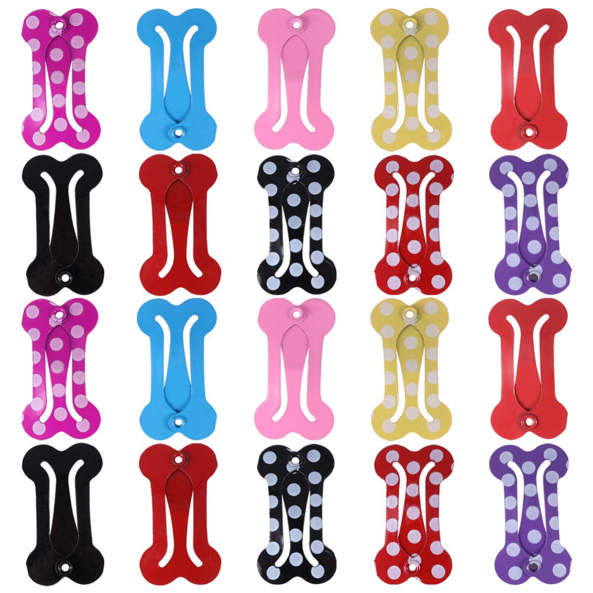 20pcs Small Snap Hair Clips for Dogs & Cats - Pet Grooming Accessories, Bone-Shaped Hair Clips for Puppies & Short Hair Pets - Random Color Assortment - Perfect for Grooming, Parties & Photo Shoots