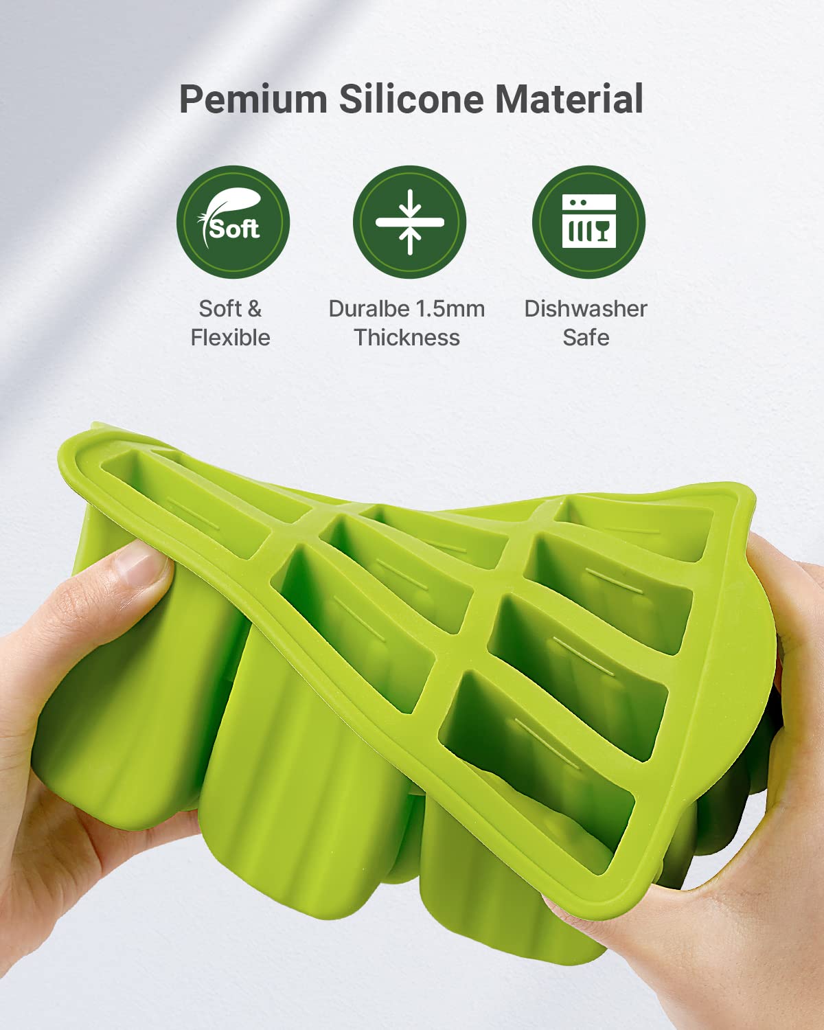 **MEETRUE 12-Piece Silicone Popsicle Molds - BPA-Free, Easy-Release Ice Pop Maker for Homemade Treats | Includes 50 Popsicle Sticks & Cleaning Brush | Perfect for Summer Snacks, Kids' Parties & Healthy Desserts**