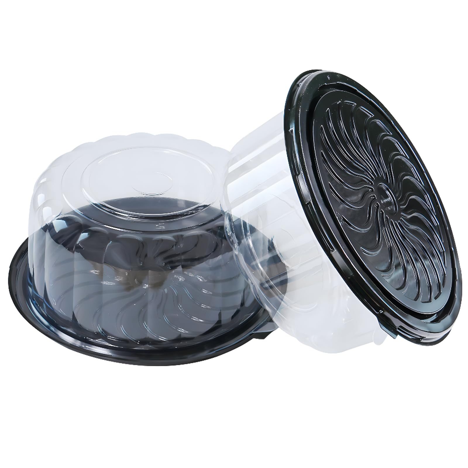 5-Pack 10-Inch Round Clear Plastic Cake Containers with Dome Lids - Disposable Pie Carriers & Bundt Cake Boxes for Baking, Dessert Display, and Party Serving