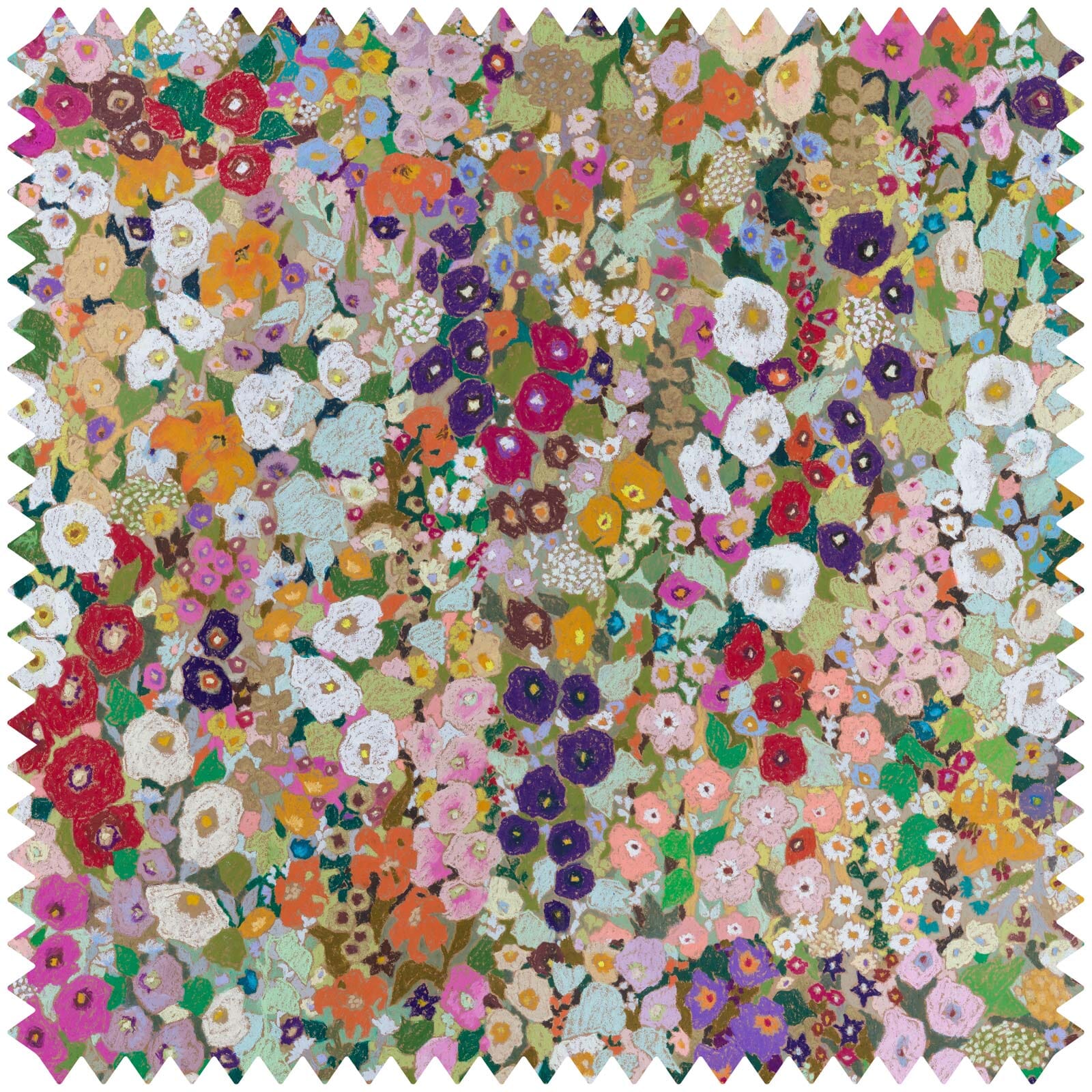 Hollyhocks Viscose Fabric - Soft & Breathable Spring Material for Dresses, Blouses & DIY Sewing Projects | Perfect for Lightweight Clothing & Home Decor