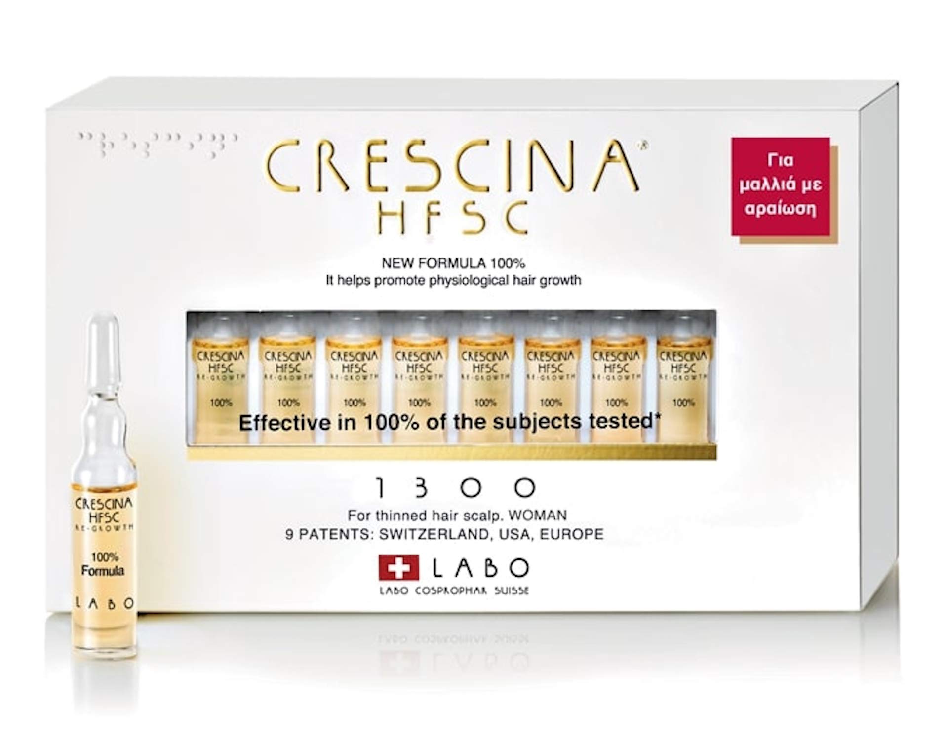 Crescina HFSC Hair Growth Treatment for Women - 20 Vials (1300 - Severe Hair Loss) | Thinning Hair & Scalp Solution | Revitalize & Strengthen Hair for Daily Confidence