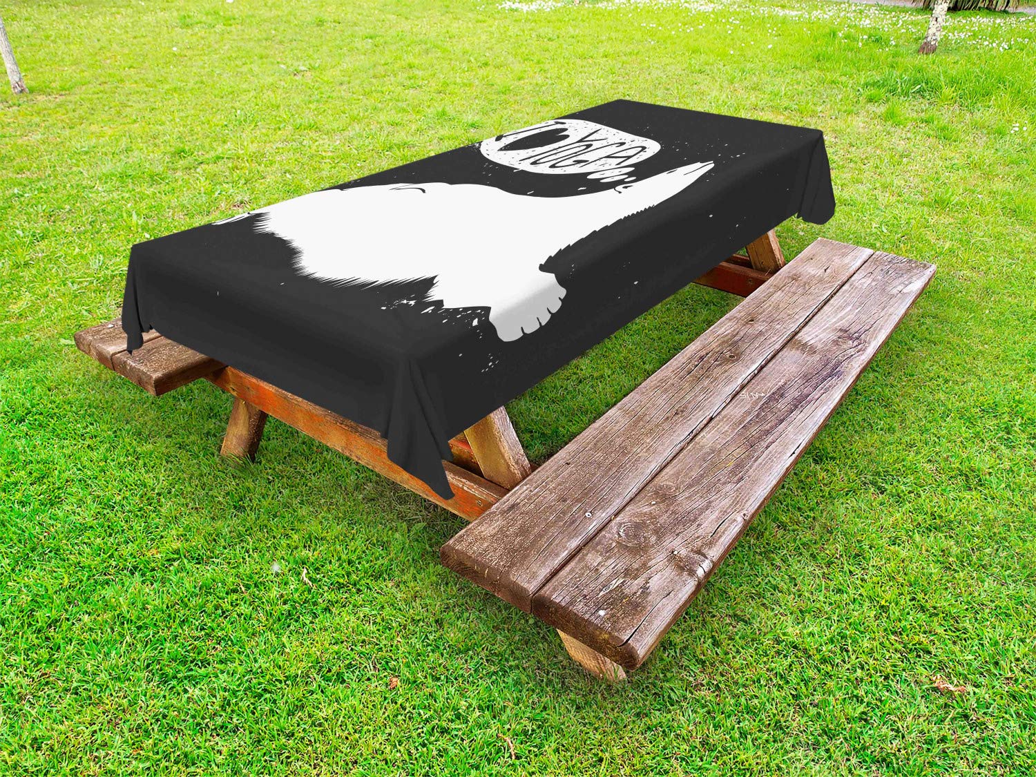 Ambesonne Yoga Outdoor Tablecloth - Polar Bear 