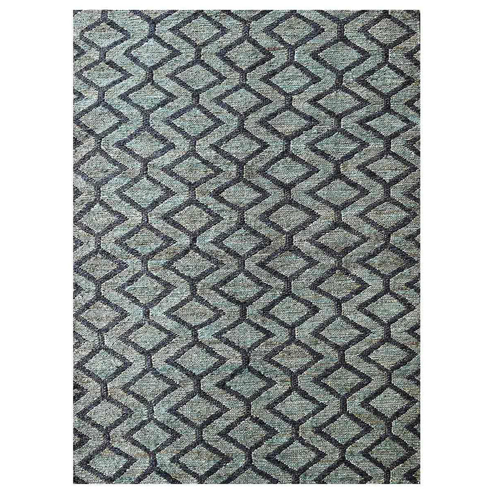 Hand Knotted Spiral Design Area Rug - Soft & Durable Wool Carpet for Living Room, Bedroom, or Office Decor