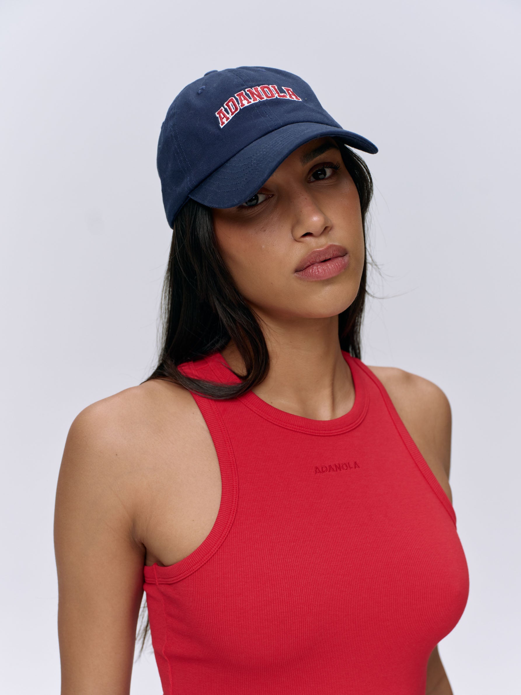 Custom Embroidered Varsity Cap - Navy Blue & Red Adjustable Snapback Hat for Men & Women - Perfect for Sports, Casual Wear & Outdoor Activities