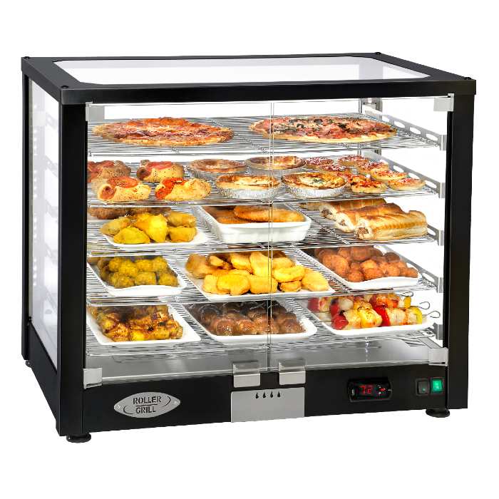 Equipex WD780B 3/1 Countertop Commercial Food Warmer Display Case - Black - Ideal for Restaurants, Cafes, and Buffets to Keep Food Warm and Fresh