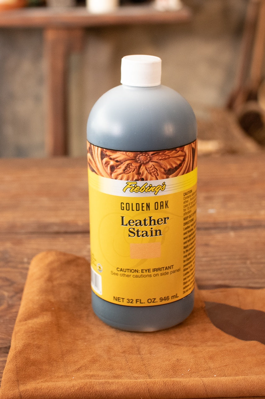 Fiebing's Universal Leather Stain 946ml - Light Oak Color for Leather Furniture, Shoes & Bags | Professional Leather Dye for DIY Repair & Restoration