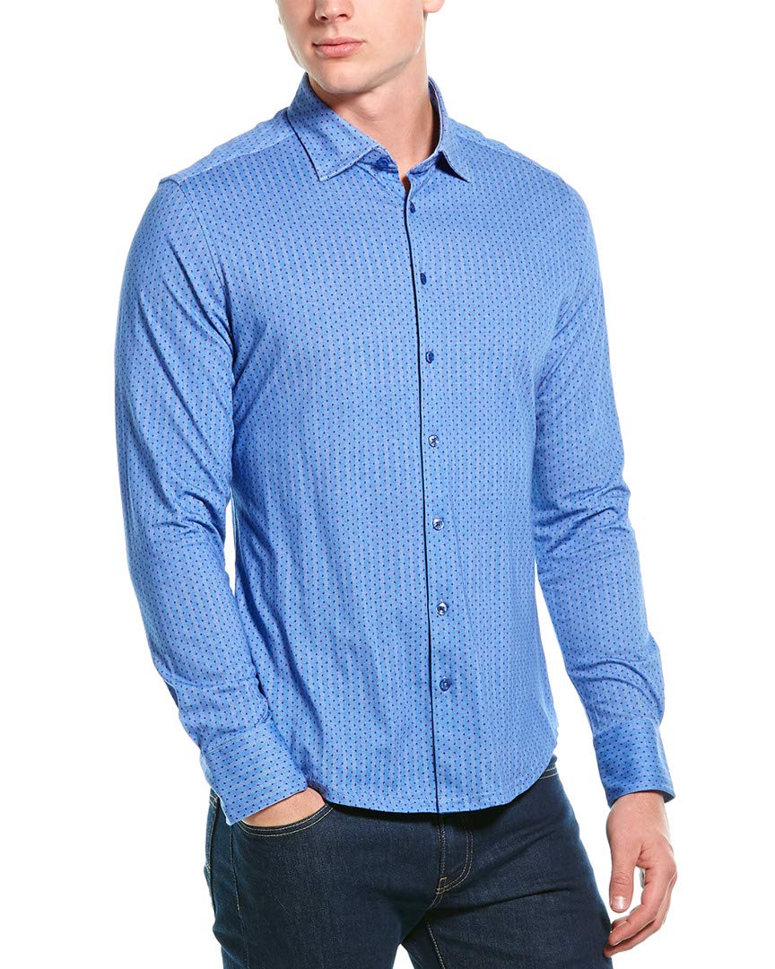Premium Men's Cotton Knit Herringbone Long Sleeve Shirt - Breathable Casual Button Down for Work, Office & Outdoor Activities