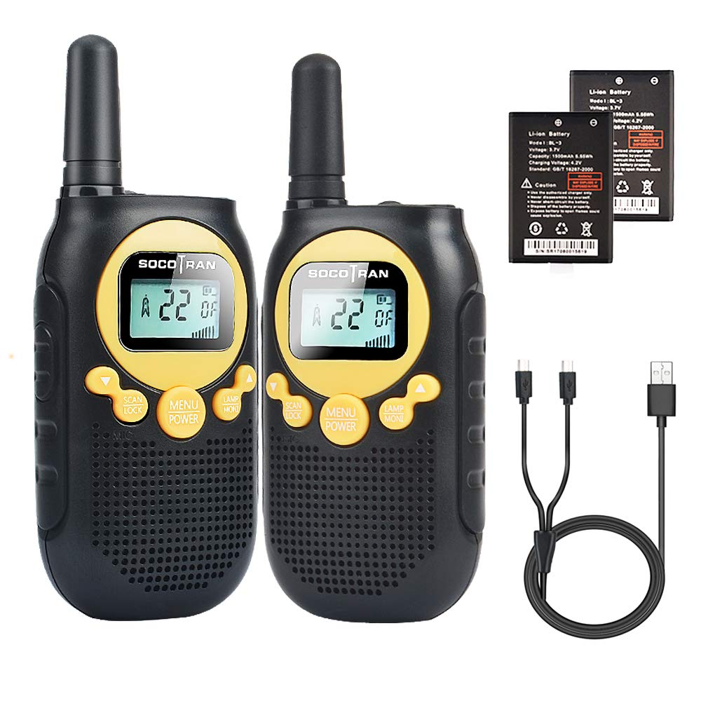 Rechargeable Walkie Talkies for Adults - 2 Way Radio with 5 Mile Long Range, Flashlight, 22 Channels & 0.5W Power - FRS License-Free Radios for Camping, Hiking, Family Outdoor Adventures & Emergency Communication