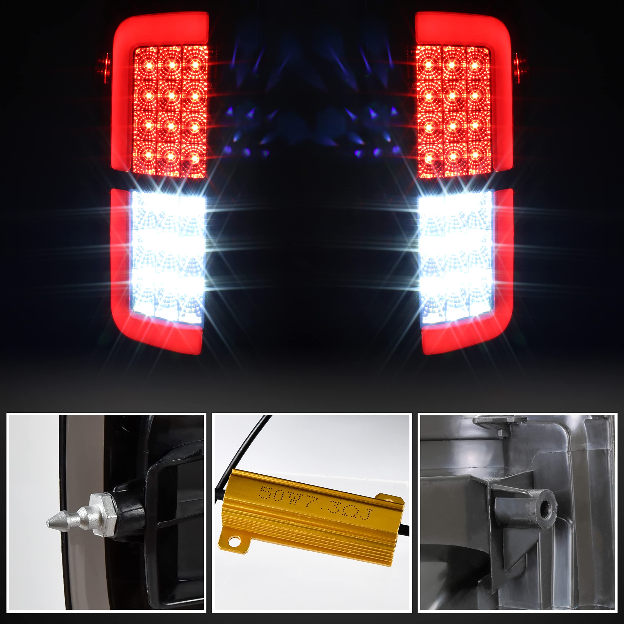Smoked Black LED Tail Lights for Ford F-150 2018-2020 | Upgraded Full LED Rear Lamps & Parking Lights Assembly (2PCS) | Enhanced Night Visibility & Stylish Look for Pickup Trucks