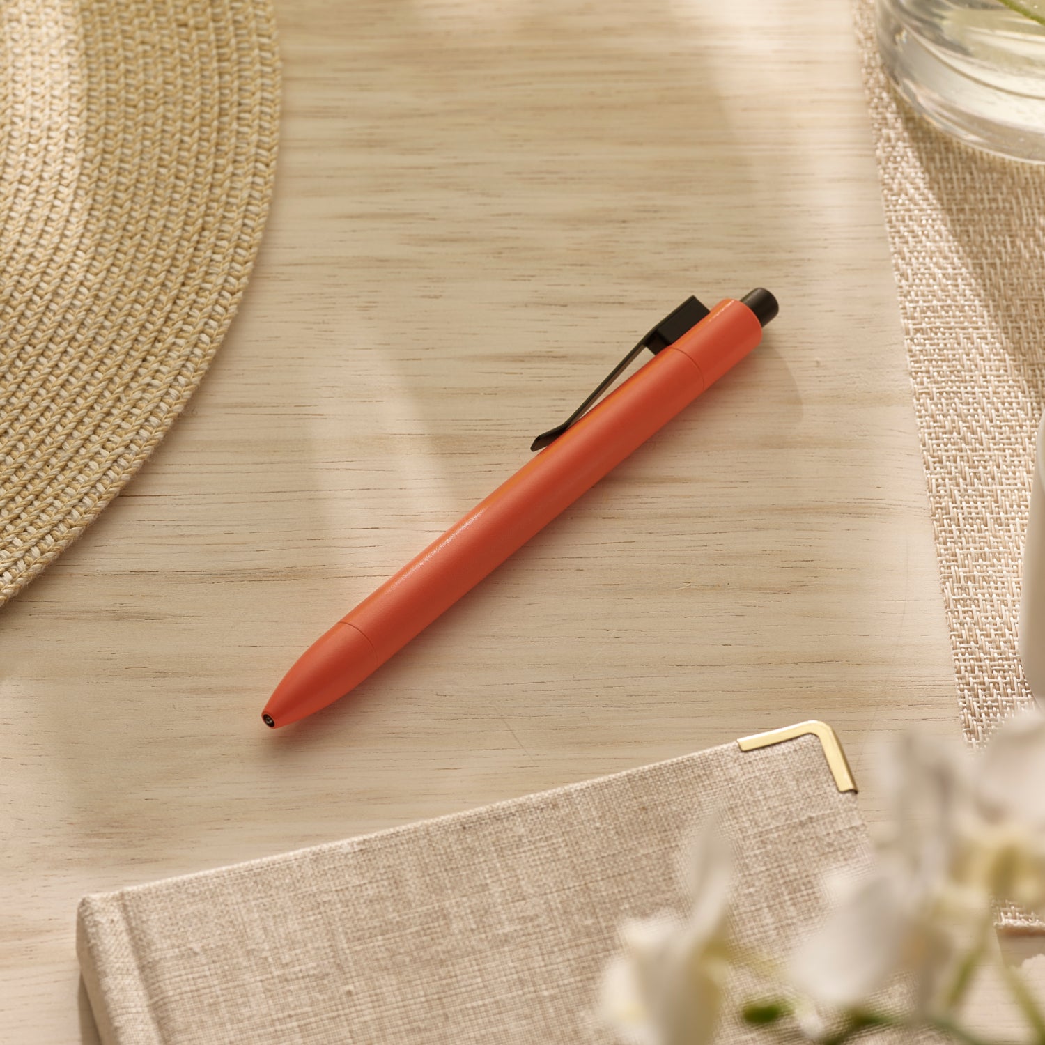 Premium Ridge Click Pen - Smooth Writing Coral Ballpoint Pen for Office, School & Everyday Use