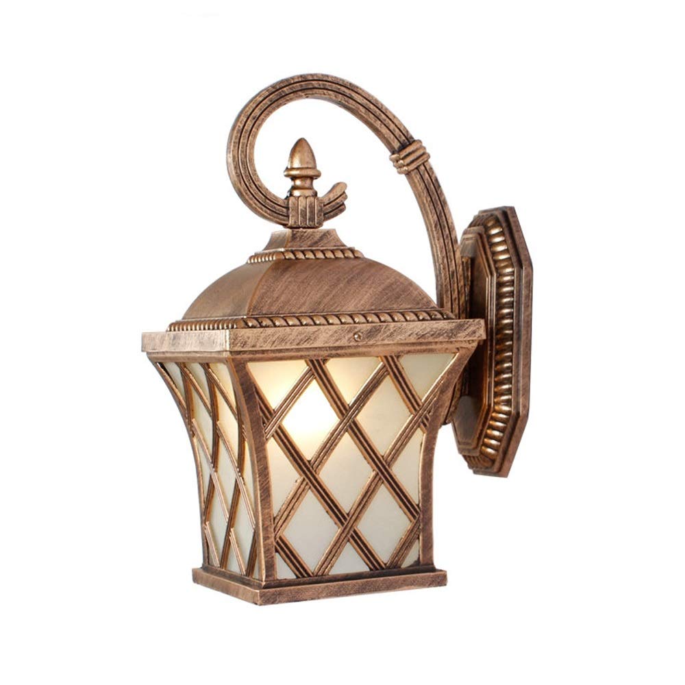 E27 Wall Mounted Up Down Light - Waterproof Aluminum Outdoor Garden Landscape Lamp with Retro Glass Lantern for Porch, Garage, Yard, and Coach Lighting - Black Bronze Exterior Wall Sconce | Perfect for Patio, Pathway, and Architectural Accent Lighting