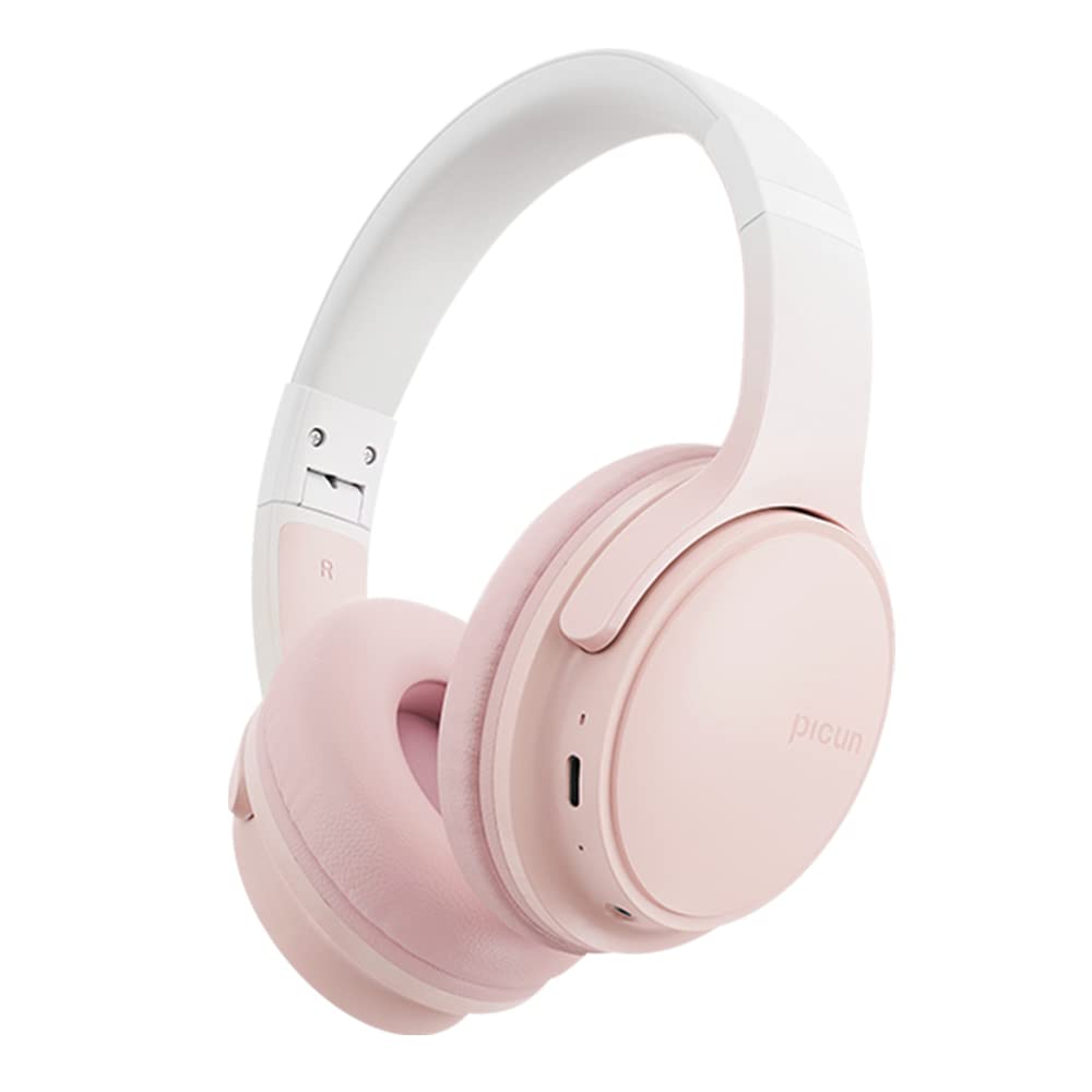 SLuB Wireless Over-Ear Headphones with Bluetooth 5.0, Foldable Design, HD Stereo Sound & Built-in Mic, 30H Battery Life - Perfect for Phone Calls, Gaming, TV Watching, Office Work & Travel (Pink)
