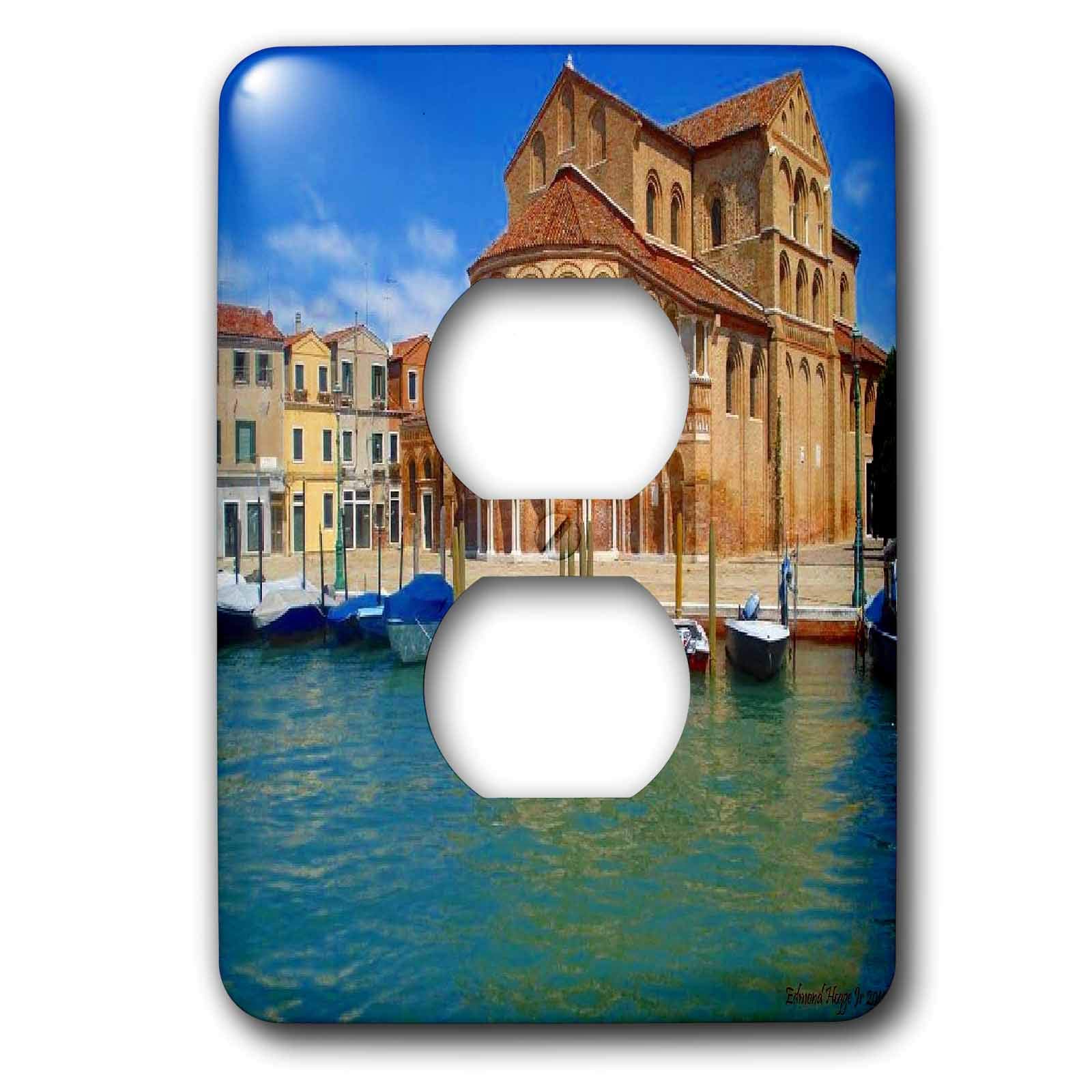 3D Rose Venice Italy 2 Plug Outlet Cover - Decorative Electrical Outlet Cover for Home & Office - Perfect for Travel Lovers & Italian Decor Enthusiasts