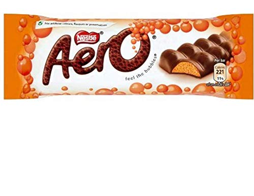 Nestle Aero Orange Chocolate Bar 100g - UK Imported Milk Chocolate Candy with Bubbles - Perfect for Gifts, Snacking & Desserts