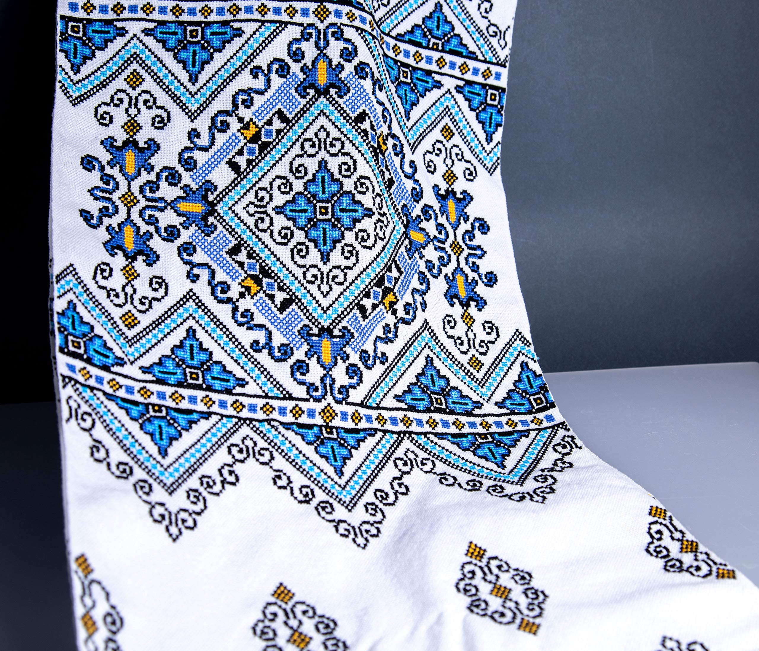 200 x 33 cm Ukrainian Wedding Rushnyk - Hand Cross-Stitched Embroidered Towel in Violet - Traditional Slavic Wedding Decor & Gift - Perfect for Ceremonies, Home Decor, and Cultural Events