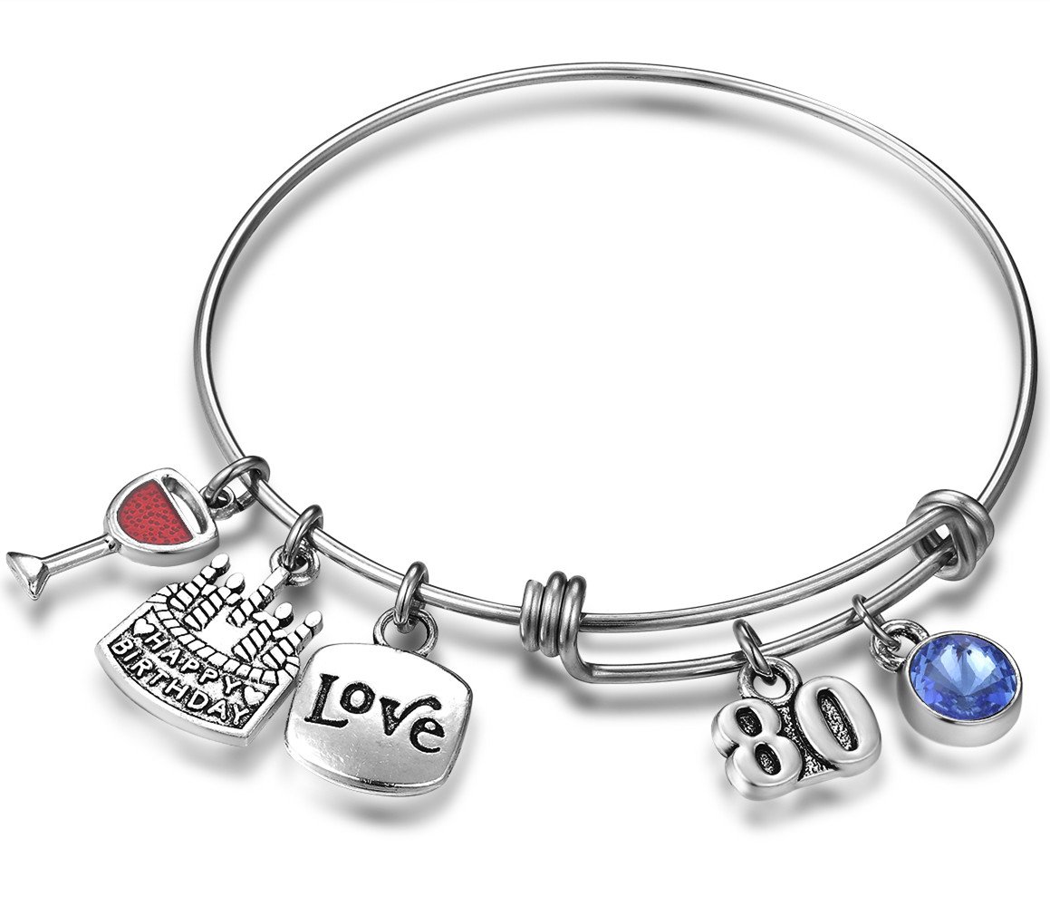 Adjustable Charm Bracelet for Grandmothers - Perfect 80th Birthday Gift for Women | NBE Collection | Ideal for Special Occasions & Everyday Wear