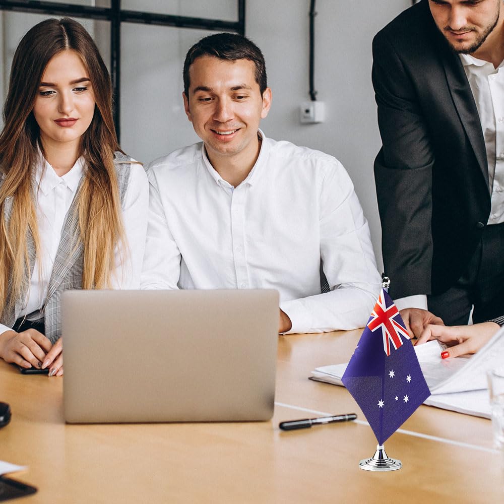 Australia Flag - 12x18 Inch Small Mini Australian Desk & Table Flags for Home, Office, Party Decorations - Perfect for World Cup, Olympics, National Day Celebrations & Patriotic Displays