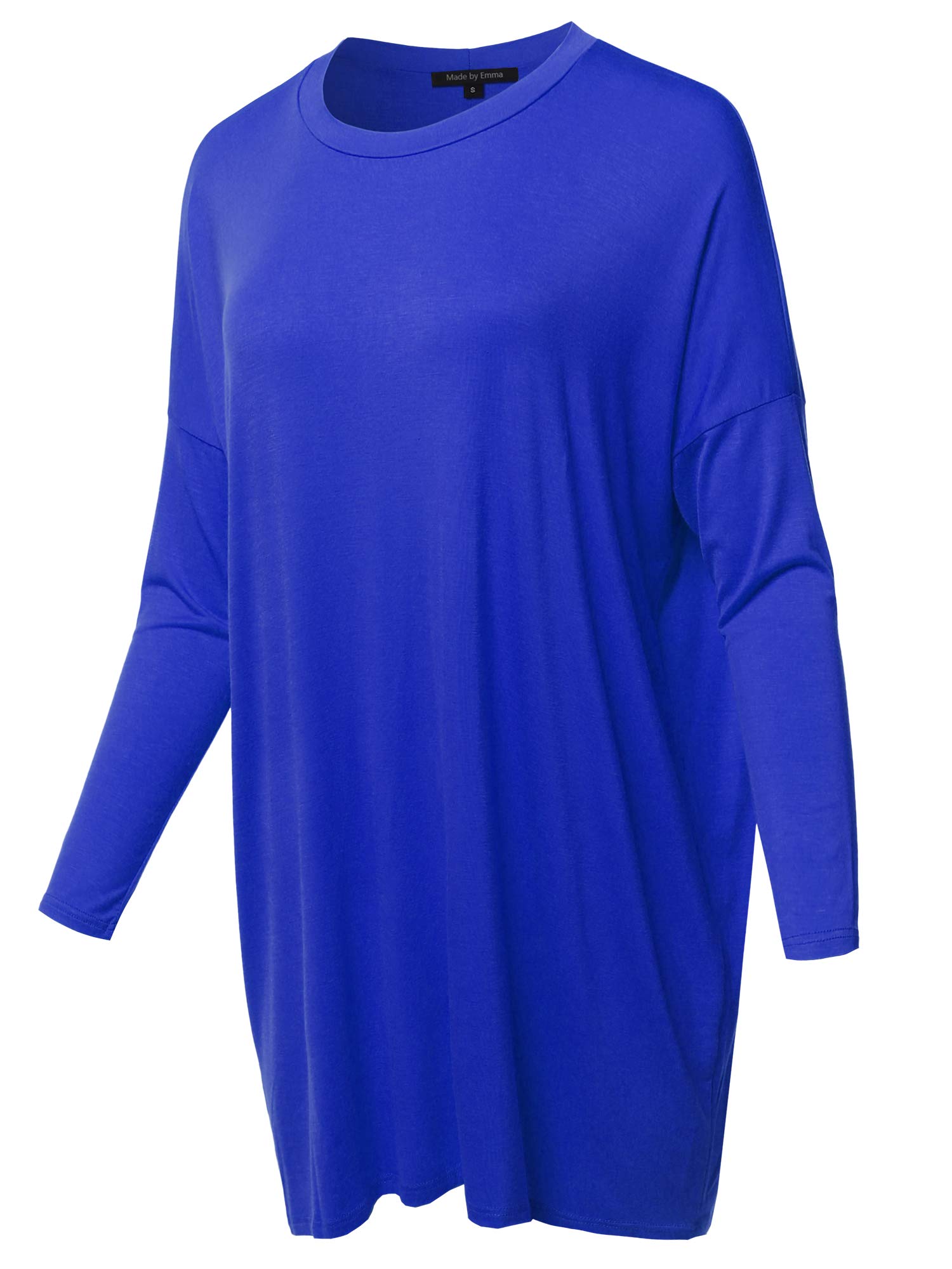 Emma Women's Casual Loose Fit Dolman Sleeve Tunic Dress Top - Comfortable Flowy Blouse for Everyday Wear, Work & Weekend Outings