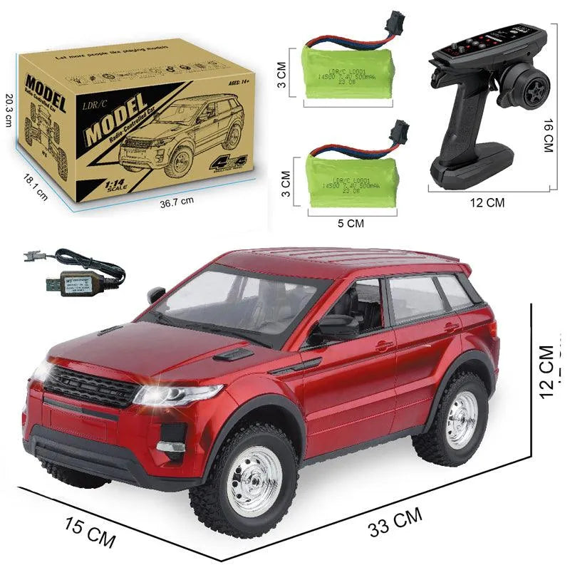 LDRC 1299 RTR 1/14 Scale 2.4Ghz 4WD Off-Road RC Truck with LED Lights - Full Proportional Remote Control Climbing Vehicle for Kids & Adults - Perfect for Outdoor Racing, Backyard Crawling and Off-Road Adventures