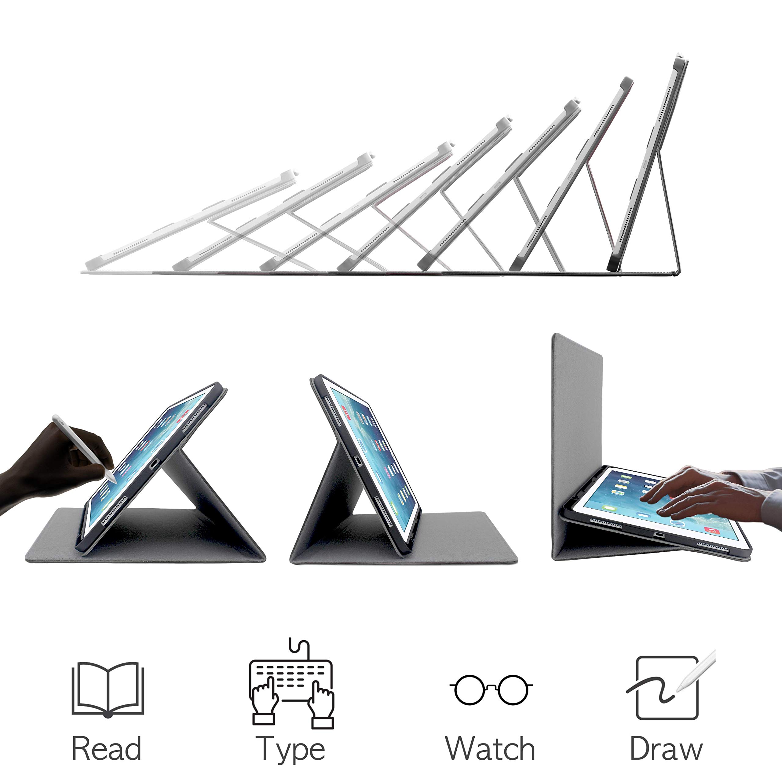 Premium Apple iPad Air 4 Case (2020 Model) - Slim Protective Cover Compatible with 10.9-inch iPad Air 4th Generation & Apple Pencil 2 - Shockproof PU Leather Stand Case for Work, Study & Travel - CUVR