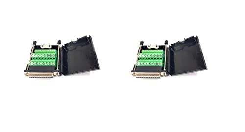 DB25 Solderless Breakout Terminal Block Connector Kit - 2PCS Female Port Adapter for Easy DIY Electronics Projects - Perfect for Arduino, Raspberry Pi & Industrial Control Systems