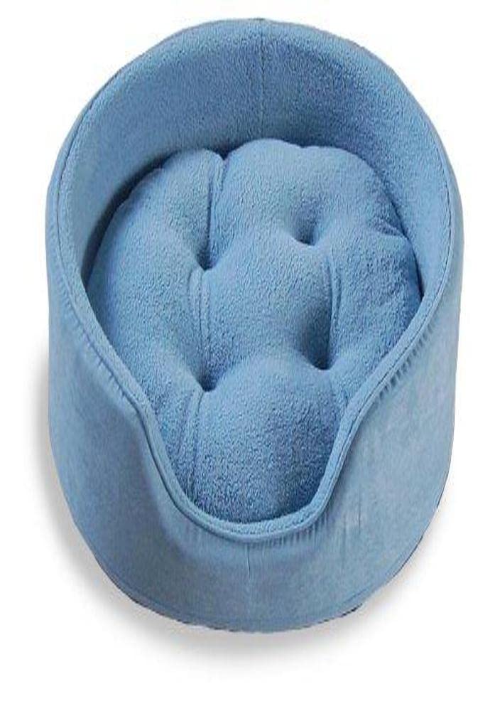 FurHaven Orthopedic Dog Bed for Large Dogs - Plush Terry & Suede Snuggle Oval Pet Bed with Removable Cover, Machine Washable - Comfortable Sleeping Bed for Dogs & Cats - Perfect for Bedroom, Living Room & Kennel Use