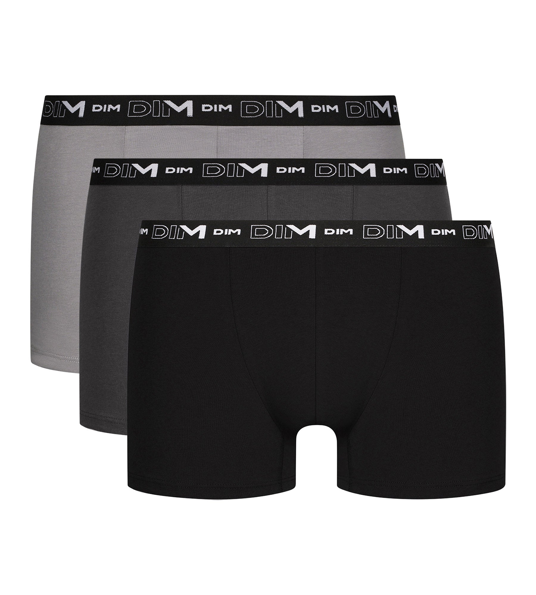 3 Pack Men's Cotton Boxer Briefs - Black & Gray - Soft Stretch Underwear for Everyday Comfort & Support - Perfect for Work, Gym & Lounge
