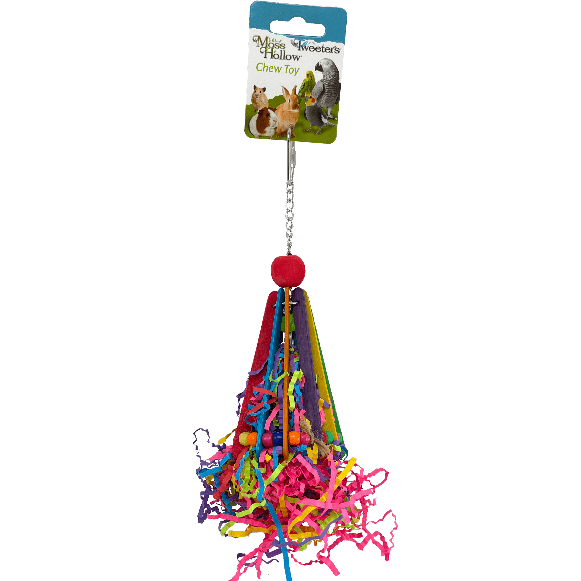 Moss Hollow & Tweeters Hatchday Hat Toy for Small Birds - Fun Parakeet & Cockatiel Birthday Accessory - Perfect for Bird Parties & Playtime