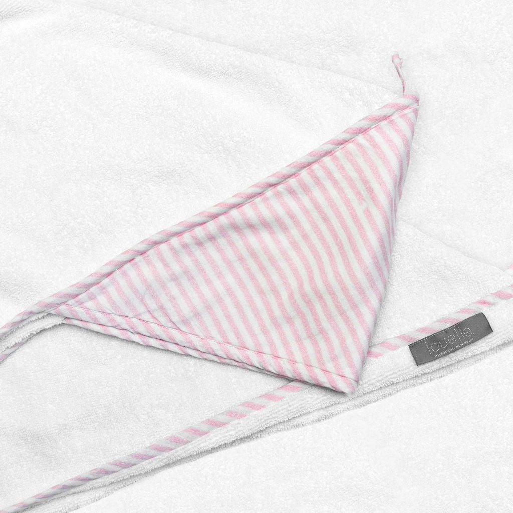 Louelle Palm Beach Pink Stripe Hooded Towel - Soft & Absorbent Bath Towel for Kids, Baby, and Adults - Perfect for Beach, Pool, and Spa Use