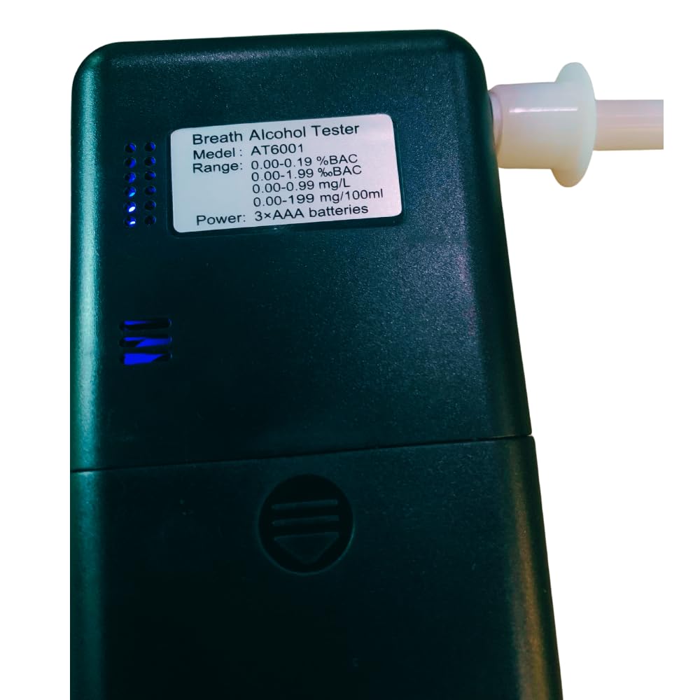 AT6001F Digital Breathalyzer - Professional Portable Alcohol Tester with High Accuracy - Perfect for Personal Safety, Workplace Testing & Law Enforcement Use
