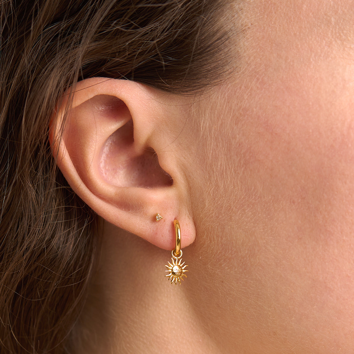Sunbeam Gold Huggies - Soft & Comfortable Baby Earrings for Girls, Hypoallergenic & Safe for Sensitive Skin - Perfect for Everyday Wear, Parties & Special Occasions