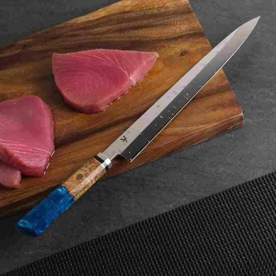 Premium Yakushi™ Yanagiba Sashimi Knife - High Carbon Steel Japanese Sushi Chef Knife for Professional Slicing - Perfect for Sushi, Sashimi & Fish Filleting at Home or Restaurant