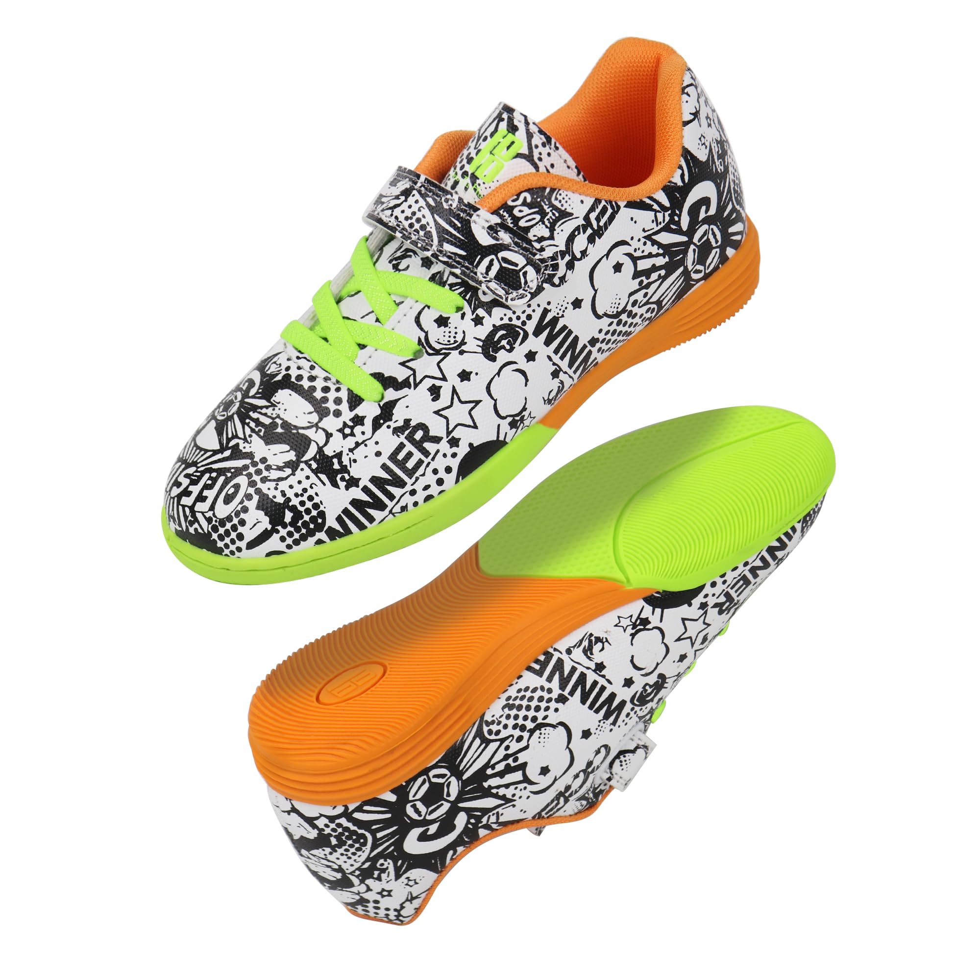 Brooman Kids Indoor Soccer Shoes for Boys & Girls - Lightweight Futsal Shoes for Training & Games - Perfect for Gym Floors & Indoor Courts