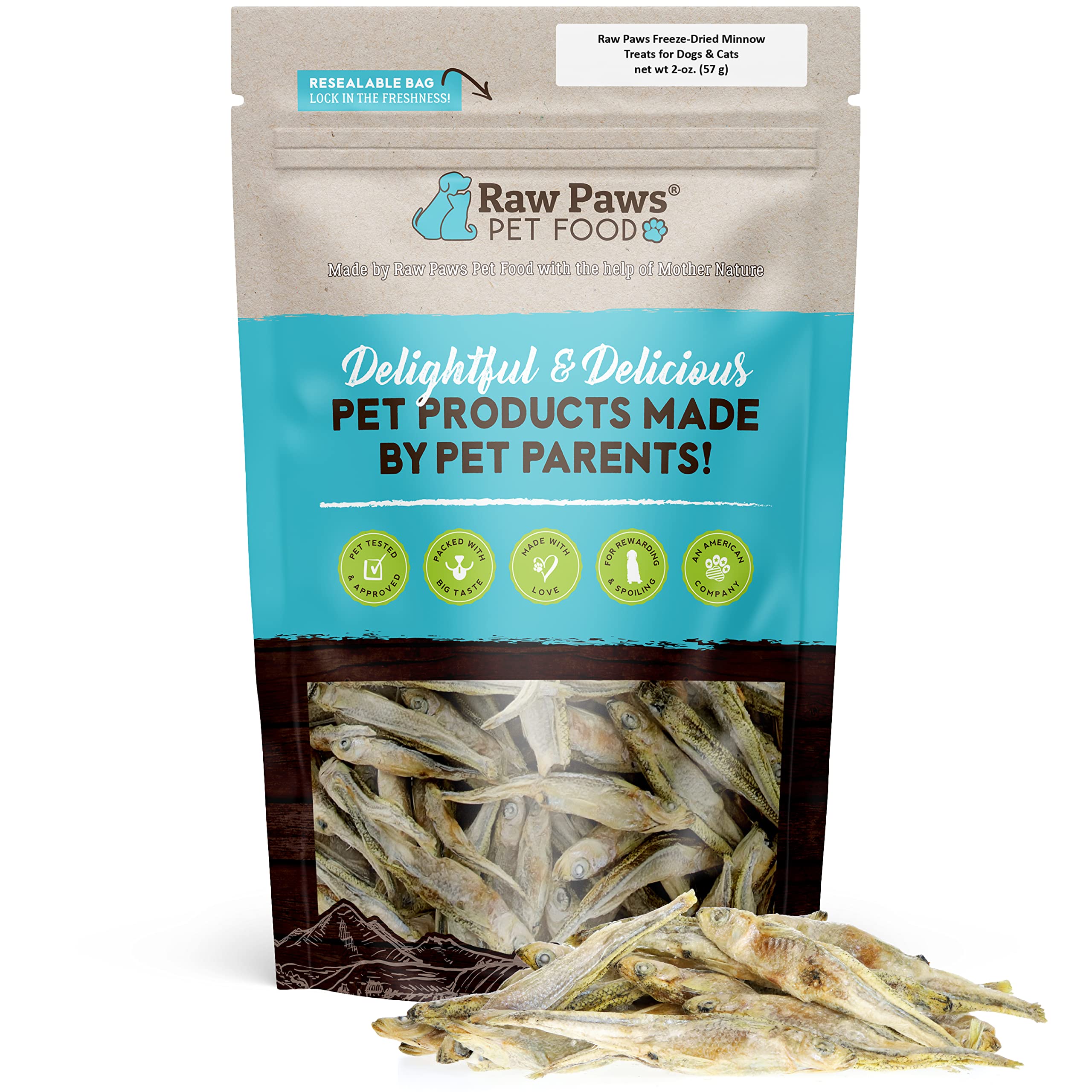 **Freeze-Dried Smelt Minnows for Cats & Dogs - 2oz Single-Ingredient Fish Treats - Made in USA - Healthy Raw Paws Dog & Cat Snacks - Perfect for Training, Rewards & Dental Health**