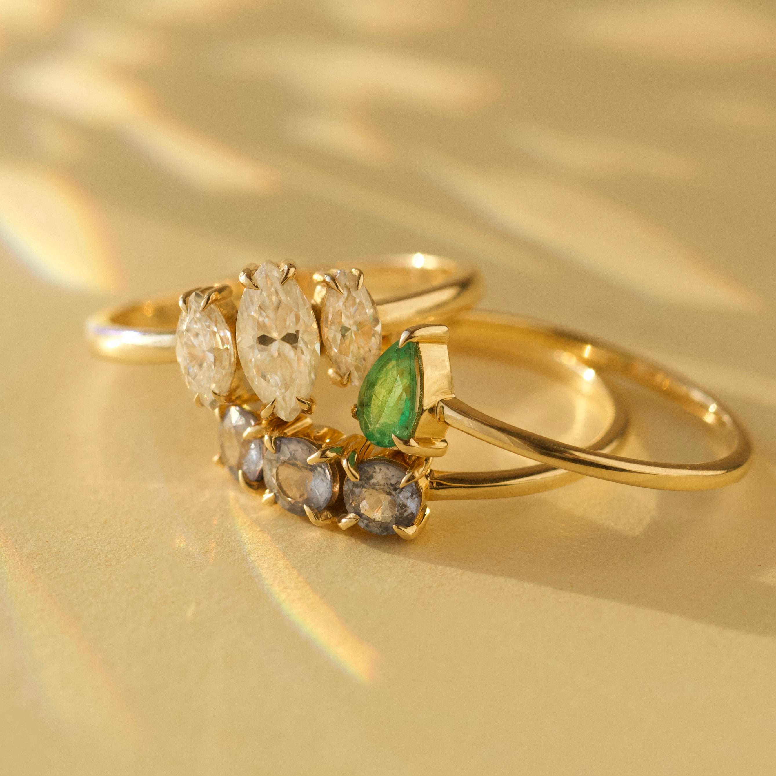 Exquisite Cleo Emerald Pear Ring - Elegant Green Pear-Shaped Gemstone Jewelry for Women | Perfect for Weddings, Parties & Special Occasions