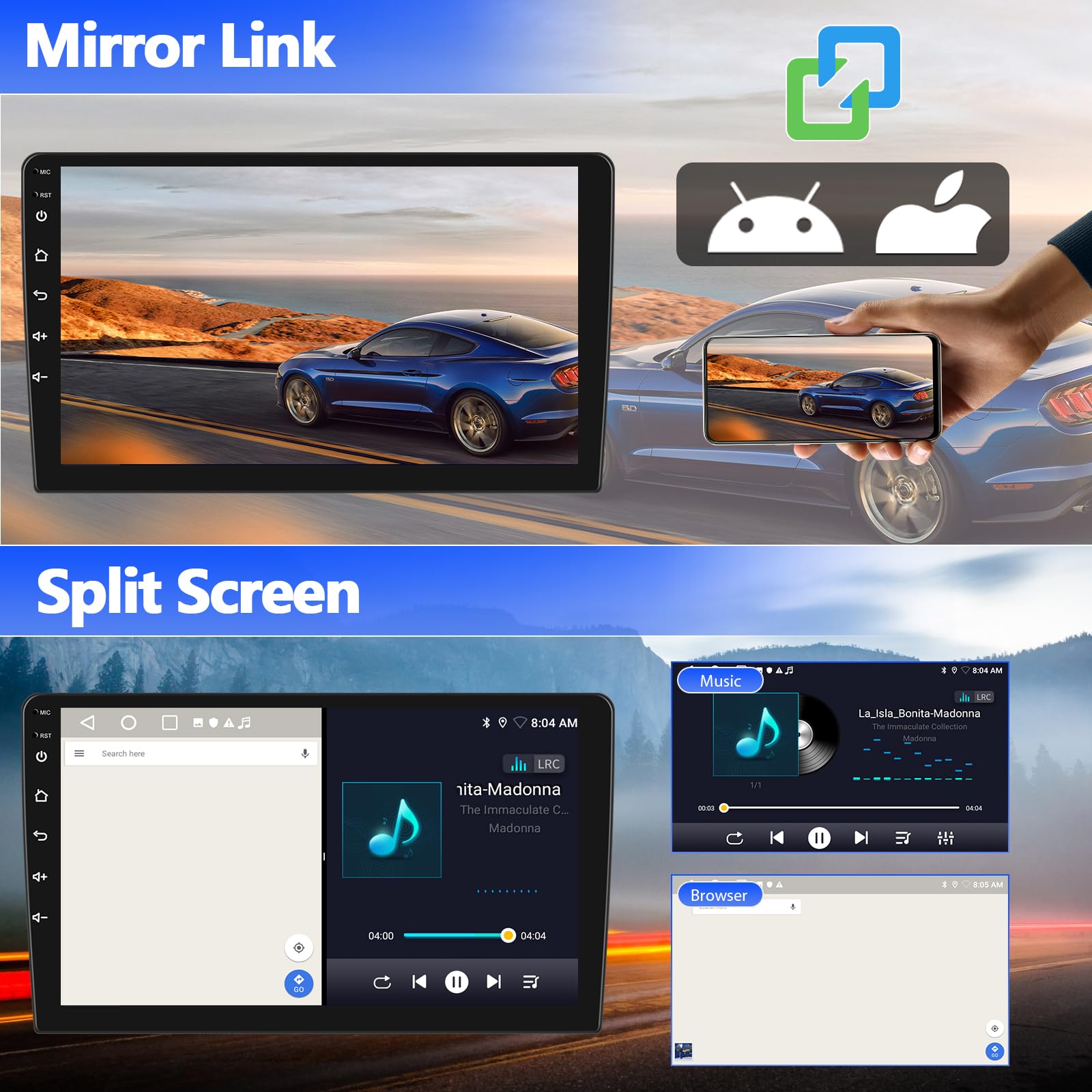 **10.1 Inch Android Car Stereo for Hyundai Tucson IX35 2010-2015 | 2GB RAM 32GB ROM | Wireless CarPlay & Android Auto | Bluetooth FM GPS Navigation | Backup Camera | Touch Screen | Perfect for Road Trips & Daily Commute**