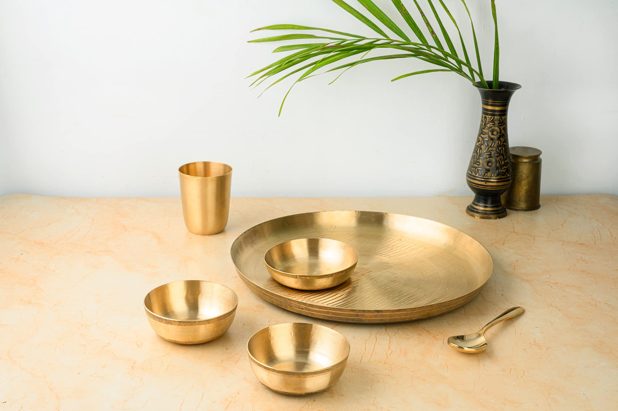 Premium Bronze Kansa Set for Ayurvedic Massage & Skincare | Handcrafted Copper Alloy Facial Tools for Glowing Skin | Perfect for Spa, Wellness & Self-Care Rituals