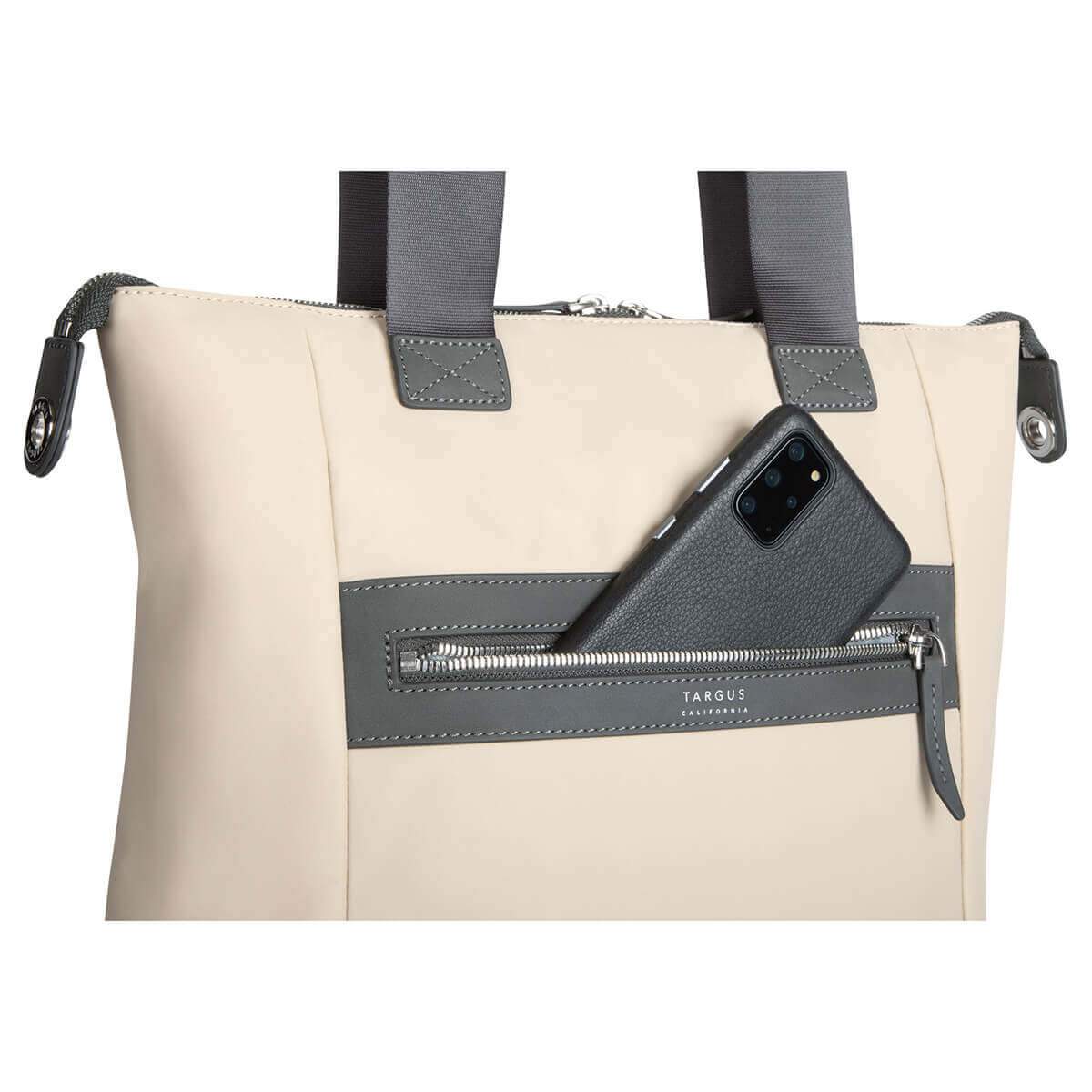 15 Inch Newport® North South Tote Bag in Tan - Stylish & Spacious Leather Tote for Work, Travel & Everyday Use