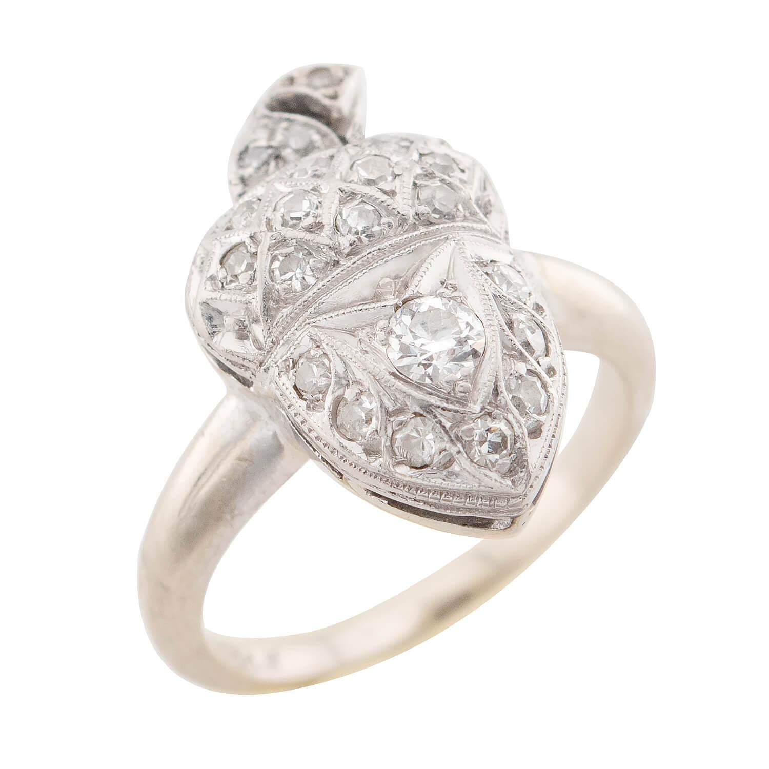 14K Gold Edwardian Diamond Acorn Ring - Vintage Inspired Jewelry for Women, Perfect for Weddings, Anniversaries & Special Occasions
