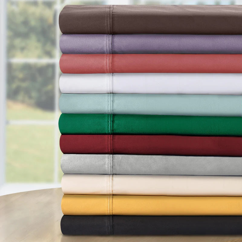 Premium 530 Thread Count 100% Egyptian Cotton Pillowcase Set of 2 - Ultra Soft & Breathable Bedding for Luxury Hotels & Home Use