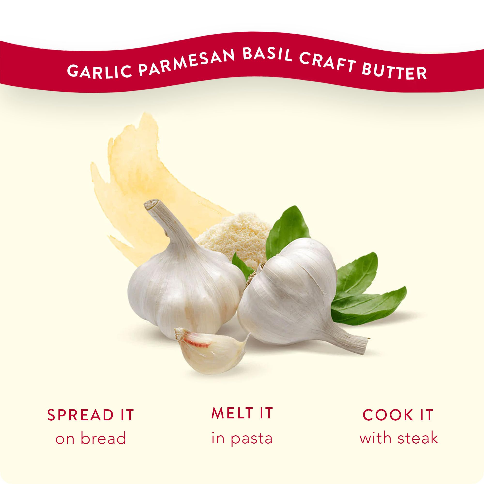 Garlic Parmesan Basil Butter - 1 Gallon Bucket (4lb) - Premium Cooking Butter for Pasta, Bread & Seafood | Restaurant & Home Kitchen Use
