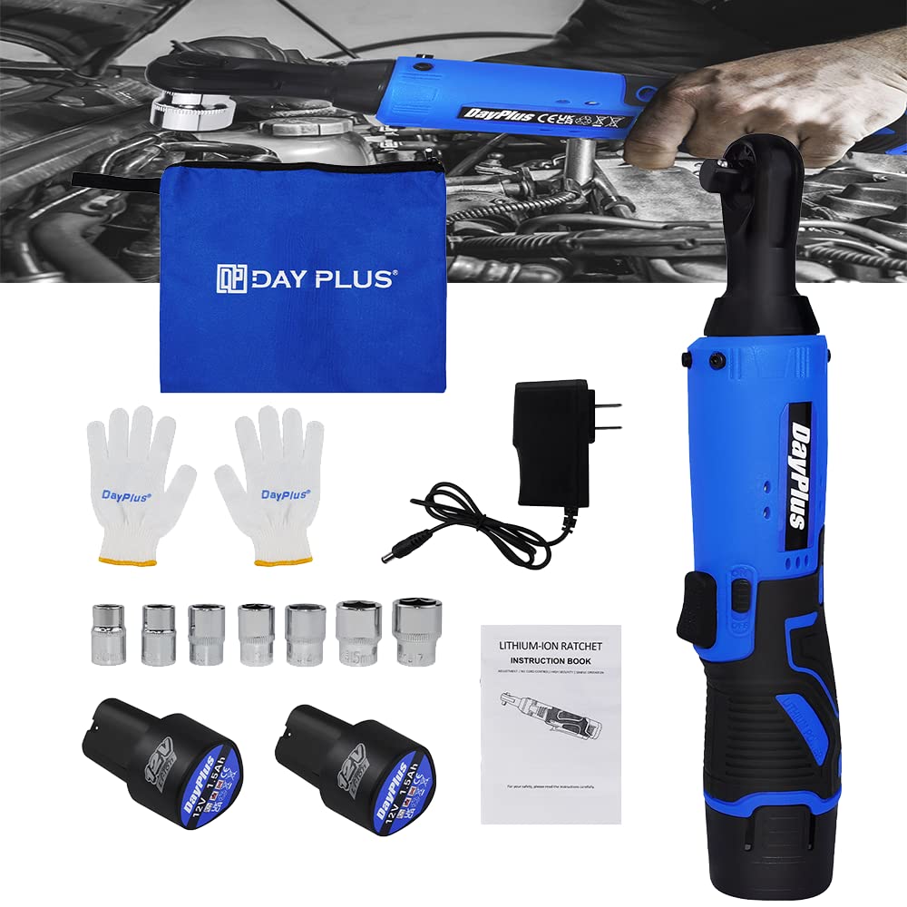 12V Cordless Electric Ratchet Wrench Set - 3/8