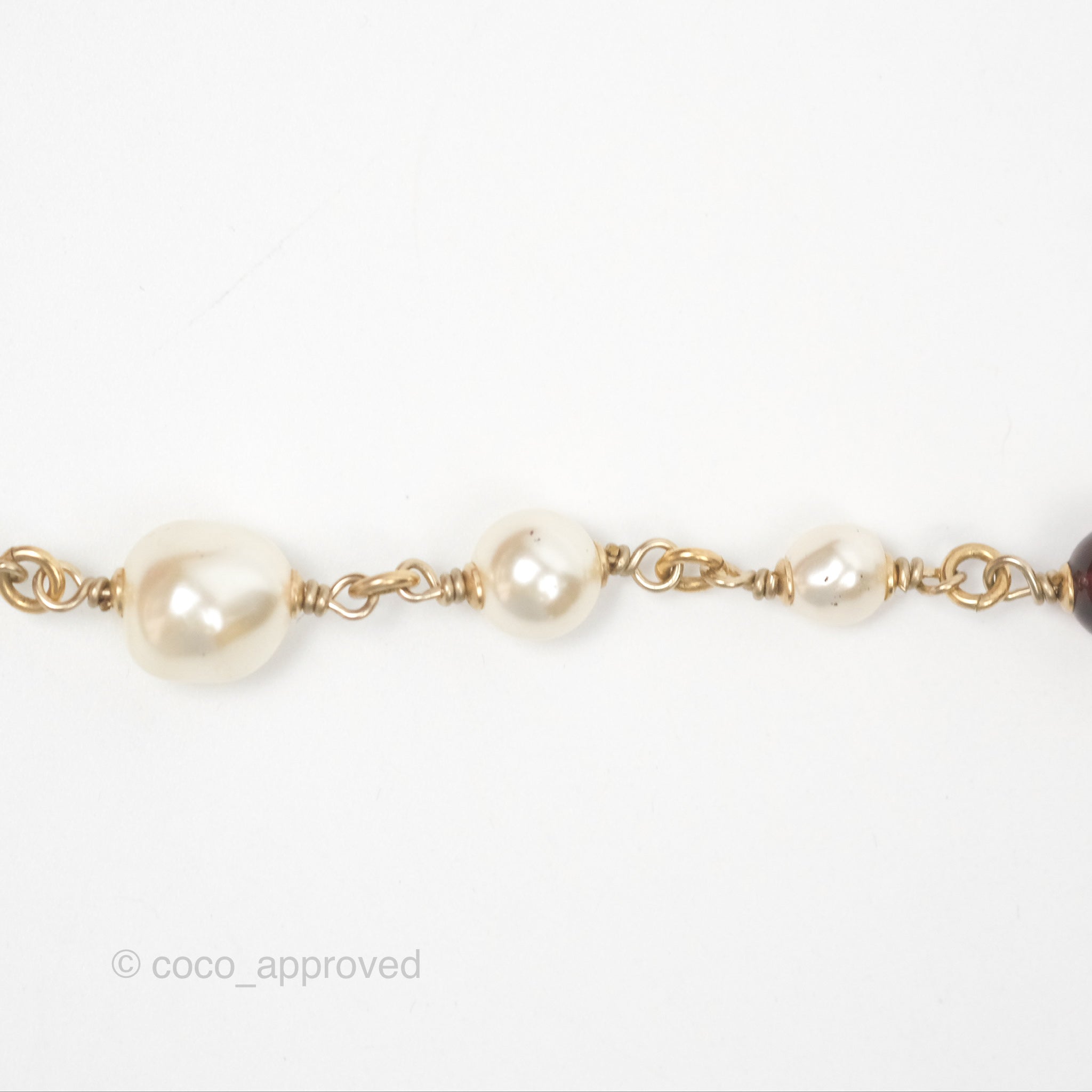 Chanel CC Pearl Gemstone Long Necklace in Gold Tone - 17A Collection | Elegant Jewelry for Women, Perfect for Parties, Weddings & Special Occasions