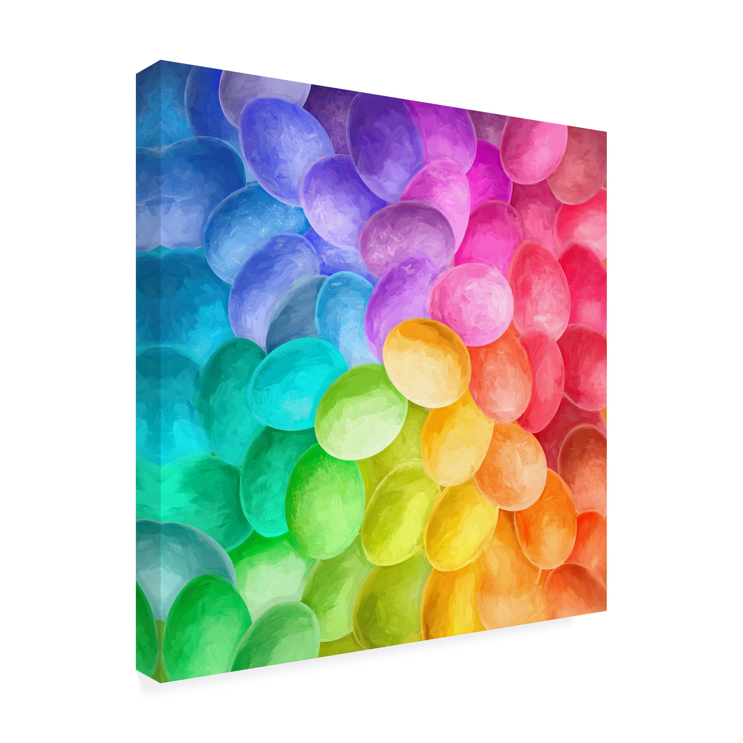 Trademark Fine Art 'Rainbow of Painted Eastern Eggs' Canvas Wall Art by Cora Niele - Vibrant Home Decor for Living Room, Bedroom & Office