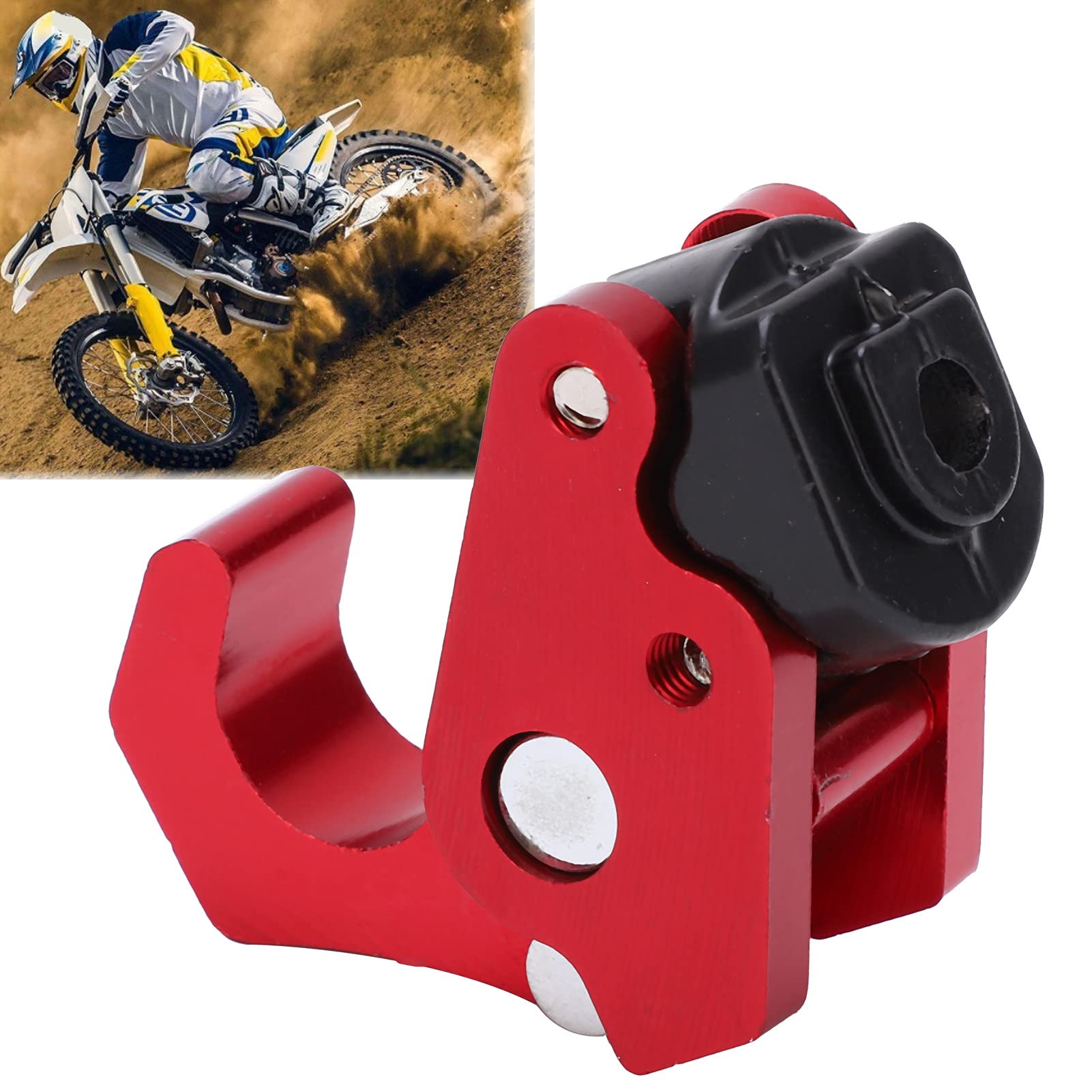 Universal Motorcycle Helmet Hook - Aluminum Alloy Claw Hook for Scooter Bags & Luggage - Red